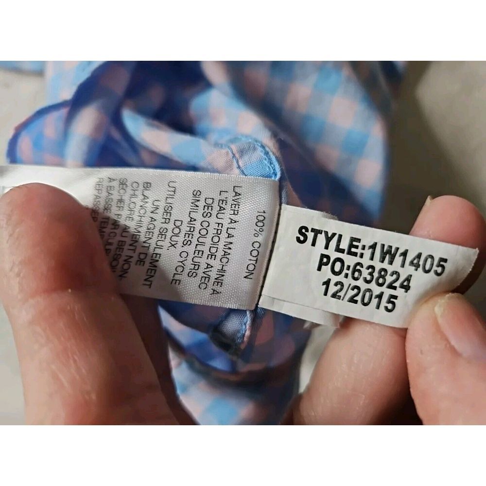 Vineyard Vines PINK BLUE Checked Long Sleeve Cotton SLIM FIT TUCKER Shirt Large - Picture 10 of 10